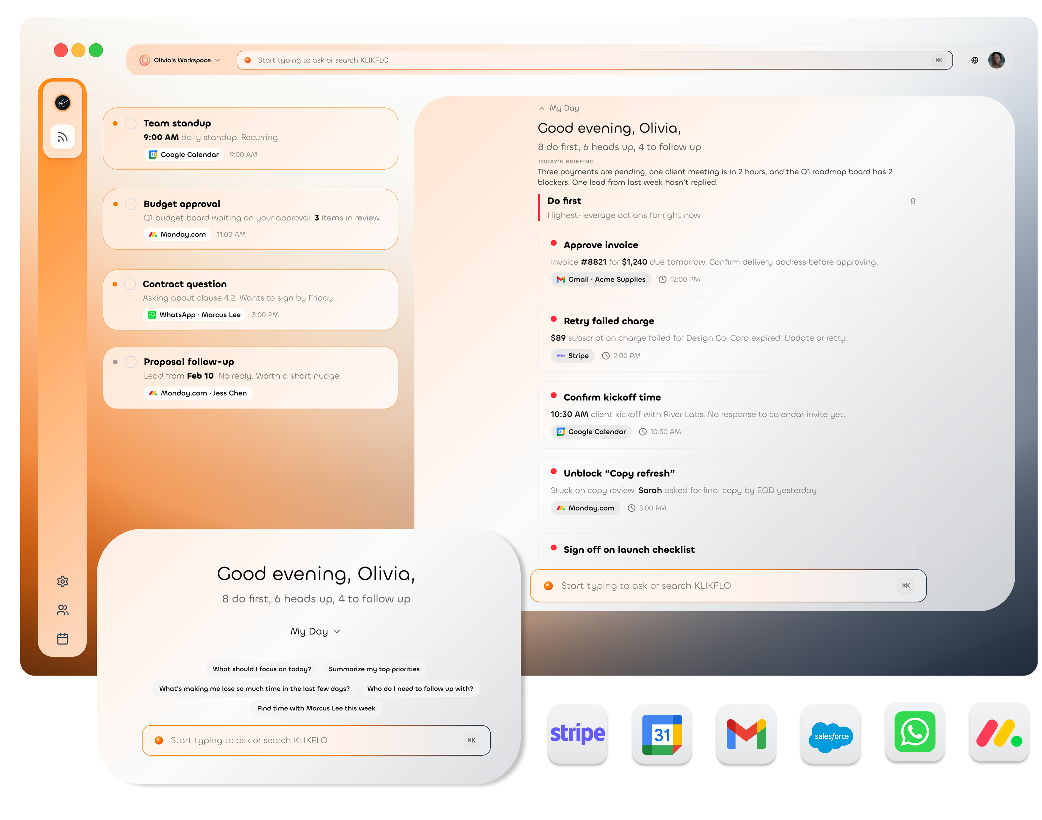 KLIKFLO Dashboard: your daily execution path